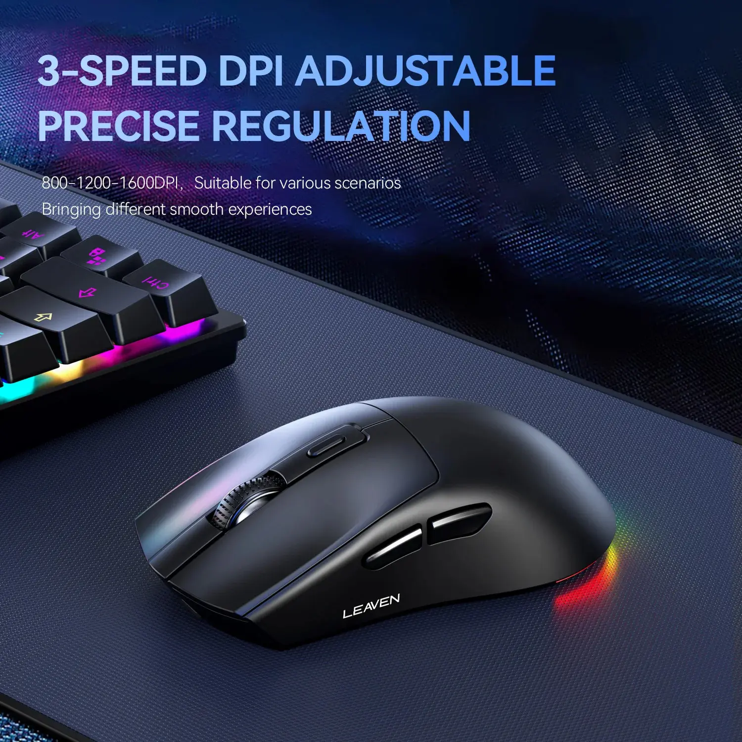 MOUSE GAMING LEAVEN X3 LIGHT WIRELESS BLACK